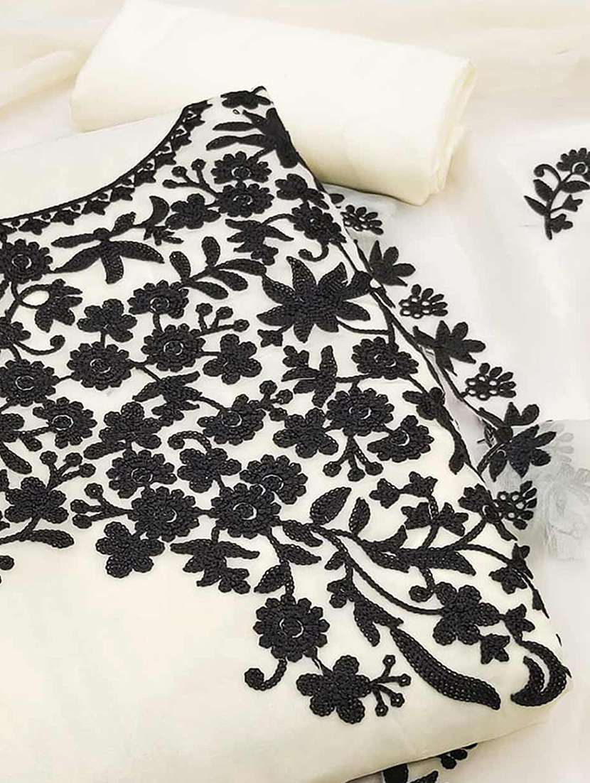 women solid with work embroidered unstitched suit set - 22230566 -  Standard Image - 2