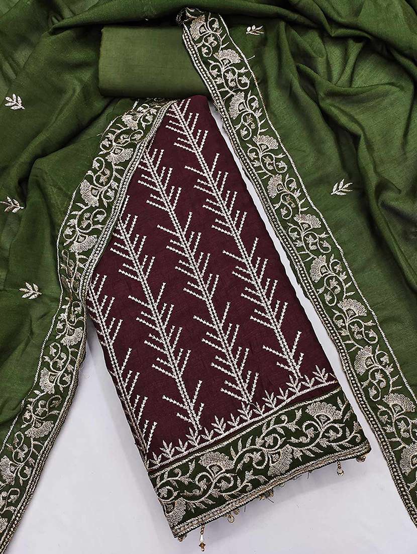 women solid with work unstitched suit set - 22230592 -  Standard Image - 2