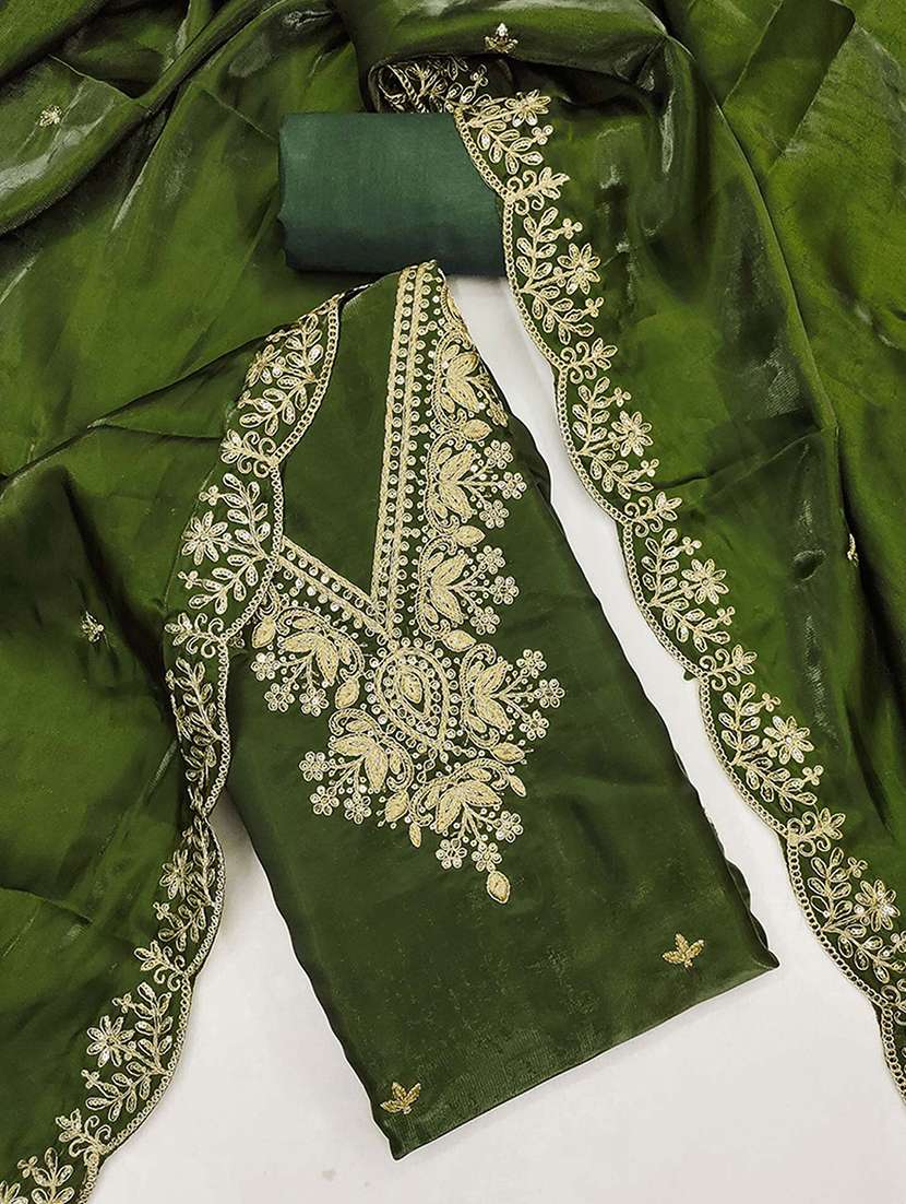 women solid with work unstitched suit set - 22230598 -  Standard Image - 2