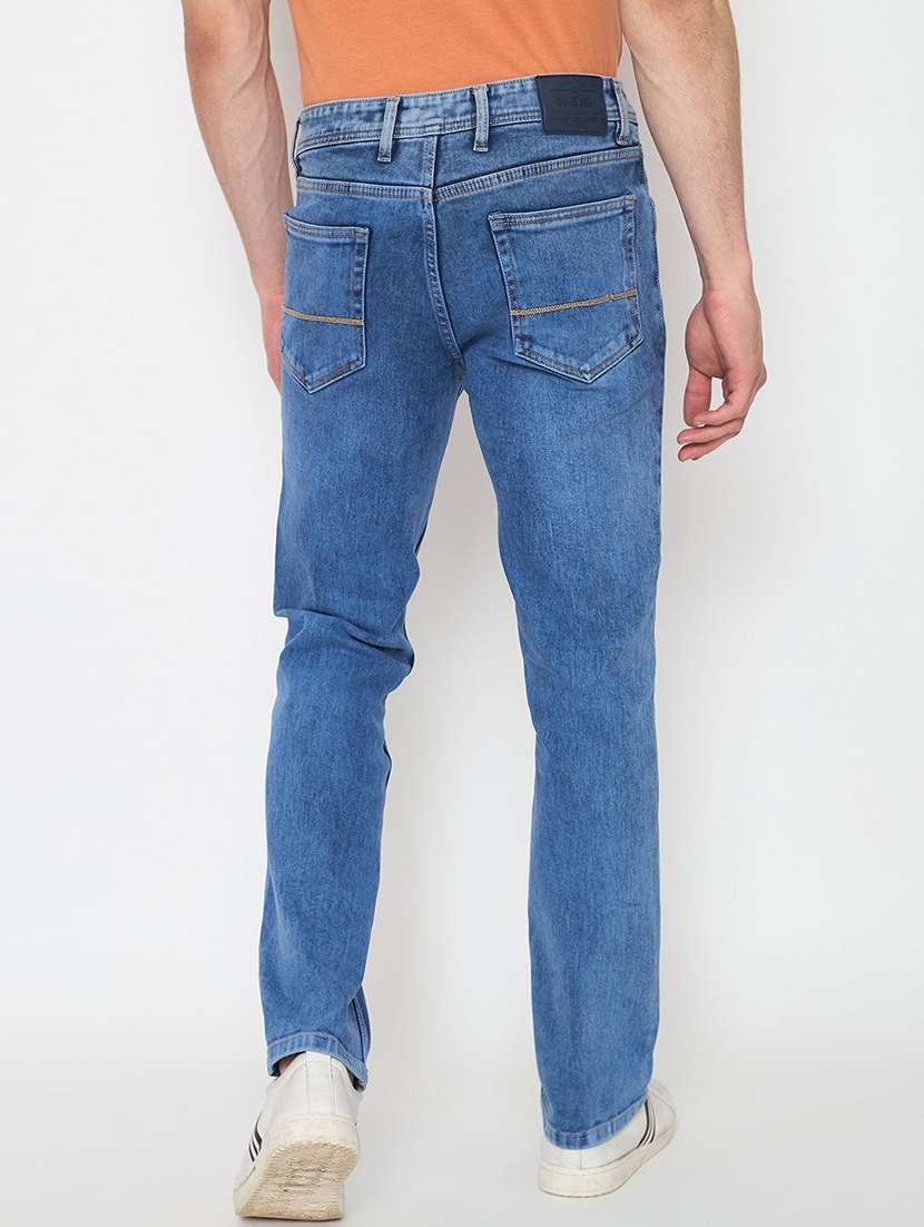 men washed mid rise straight fit jeans - 22230647 -  Standard Image - 2