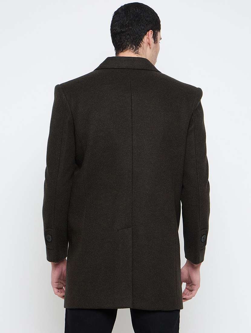 men solid lapel collar regular coat - 22230654 -  Standard Image - 2