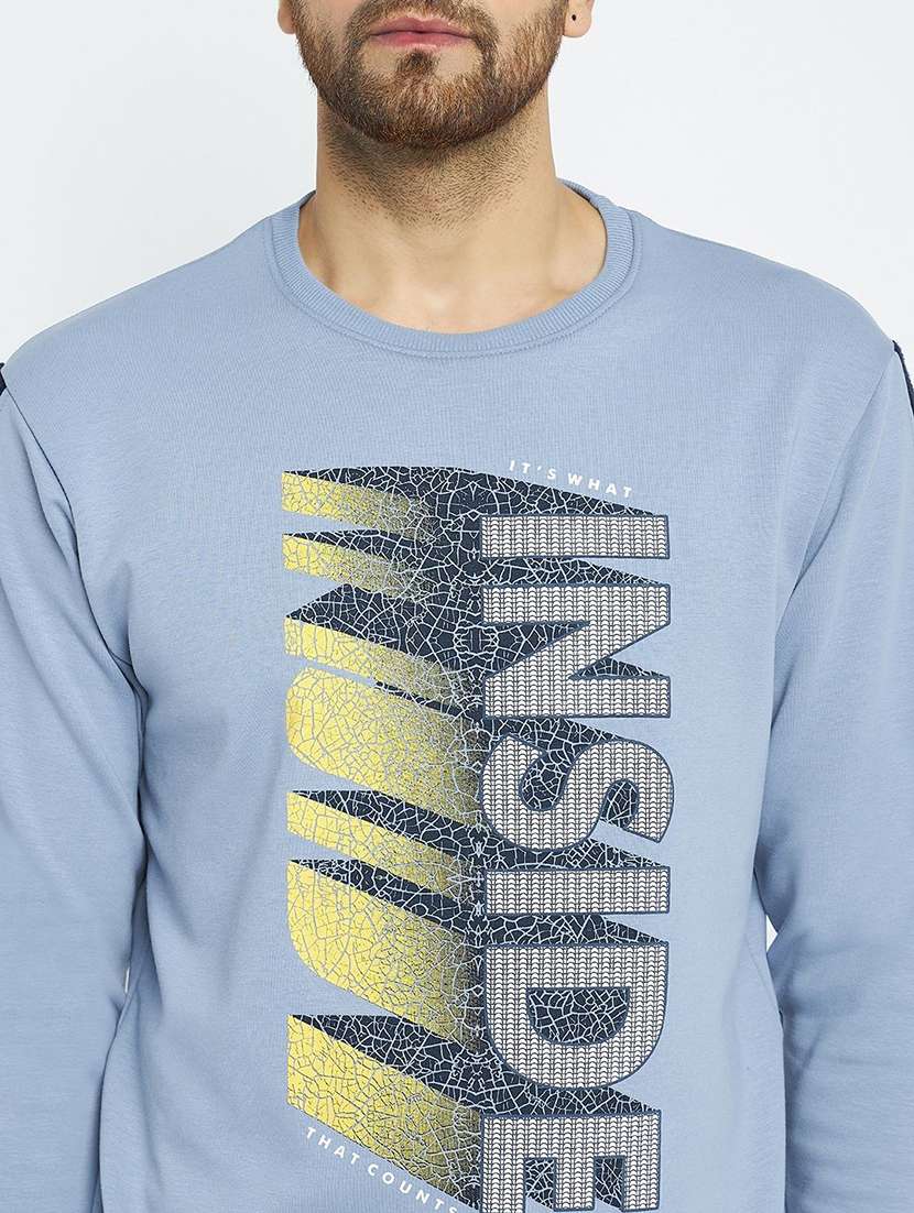 men typographic long sleeve regular fit sweatshirt - 22230666 -  Standard Image - 2