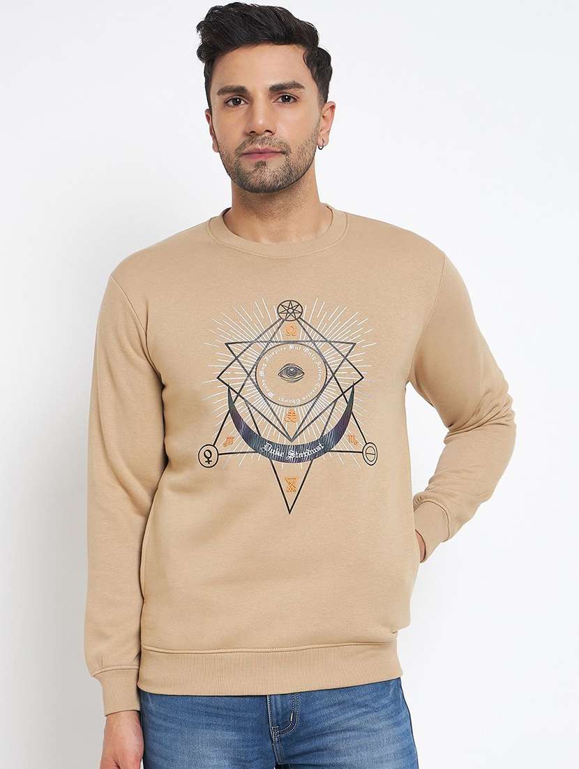 men graphic long sleeve regular fit sweatshirt