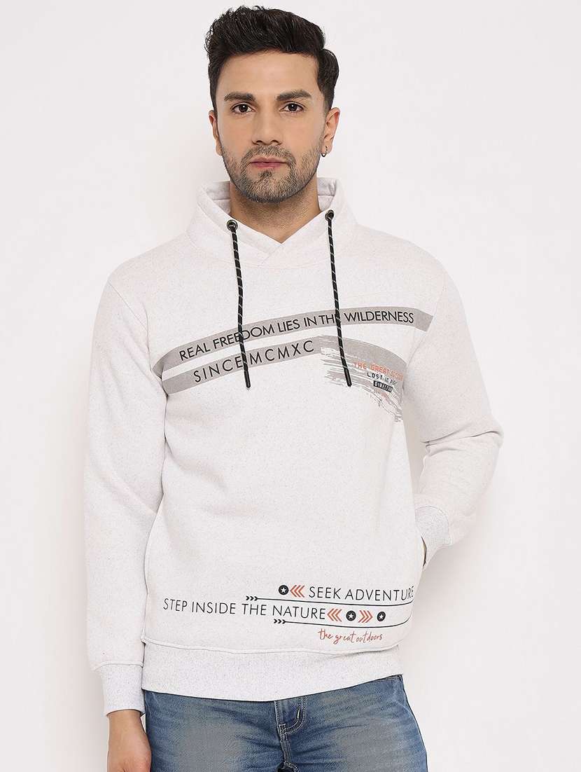 men typographic long sleeve regular fit sweatshirt