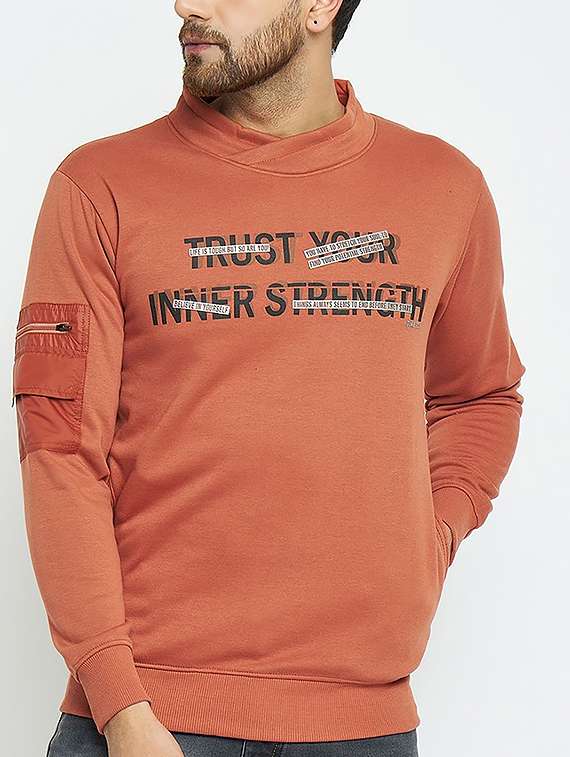 men typographic long sleeve regular fit sweatshirt - 22230689 -  Standard Image - 2