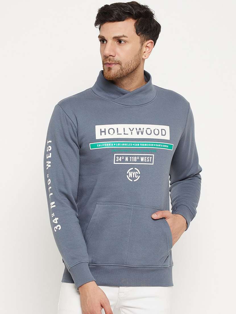 men typographic long sleeve regular fit sweatshirt