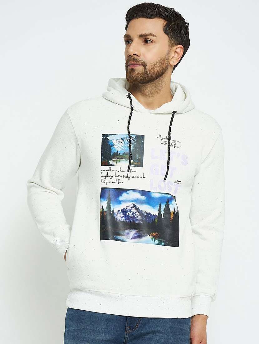 men front print long sleeve regular fit sweatshirt