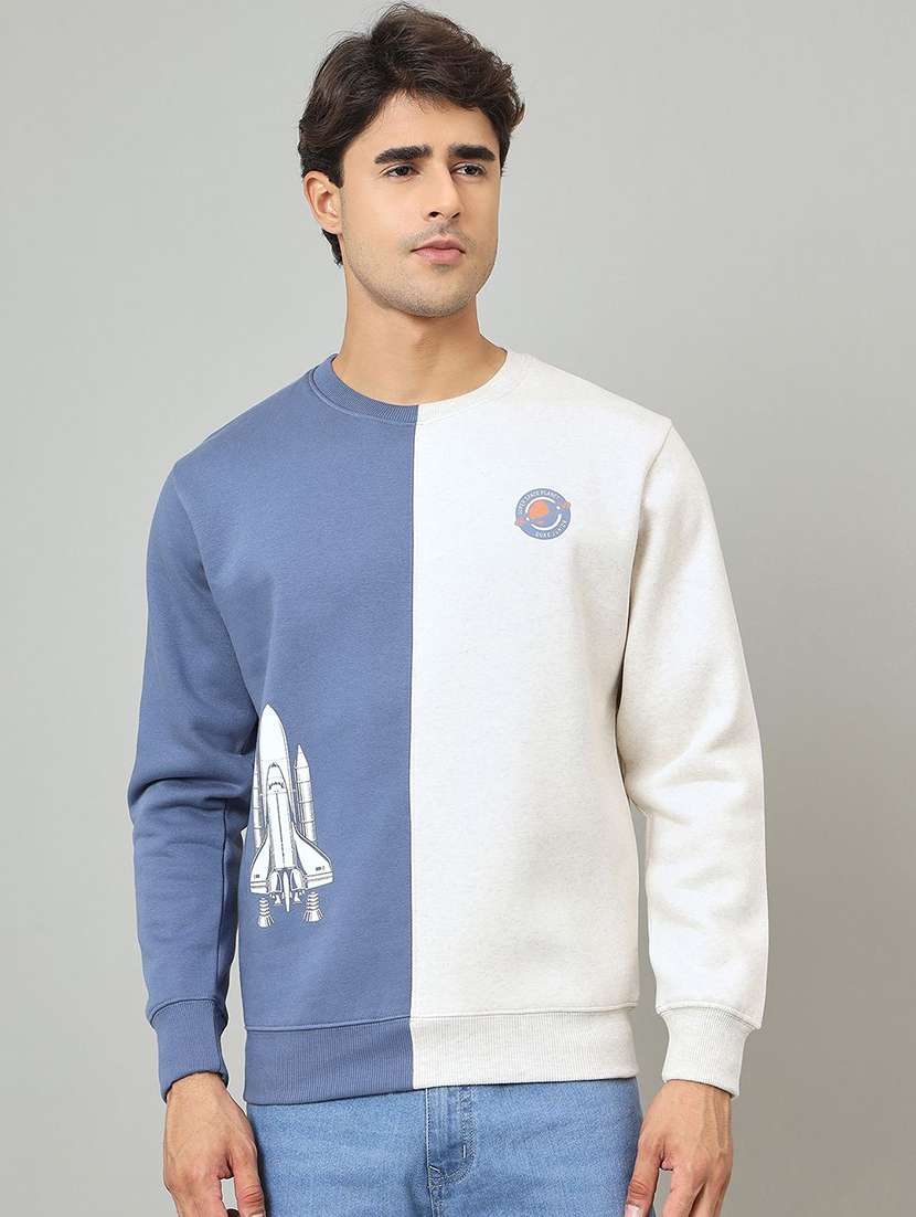men color block long sleeve regular fit sweatshirt