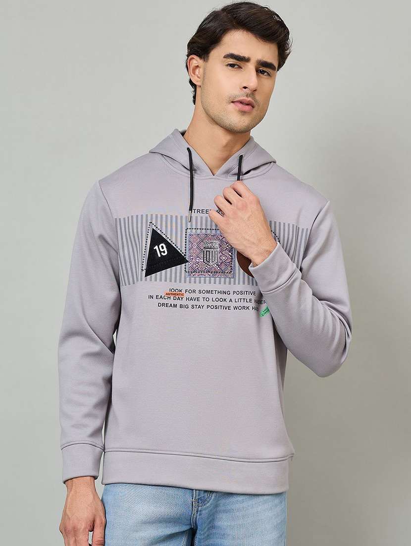 men printed long sleeve regular fit sweatshirt