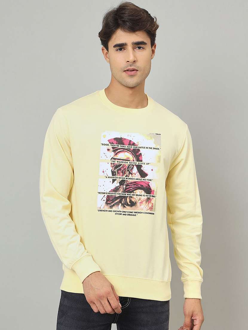 men graphic long sleeve regular fit sweatshirt