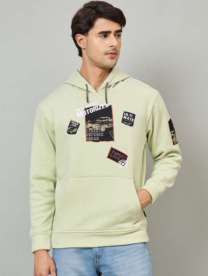 men printed long sleeve regular fit sweatshirt