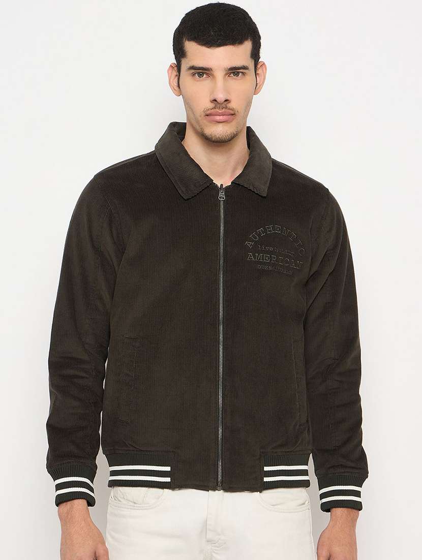 men solid long sleeve regualr fit casual jacket