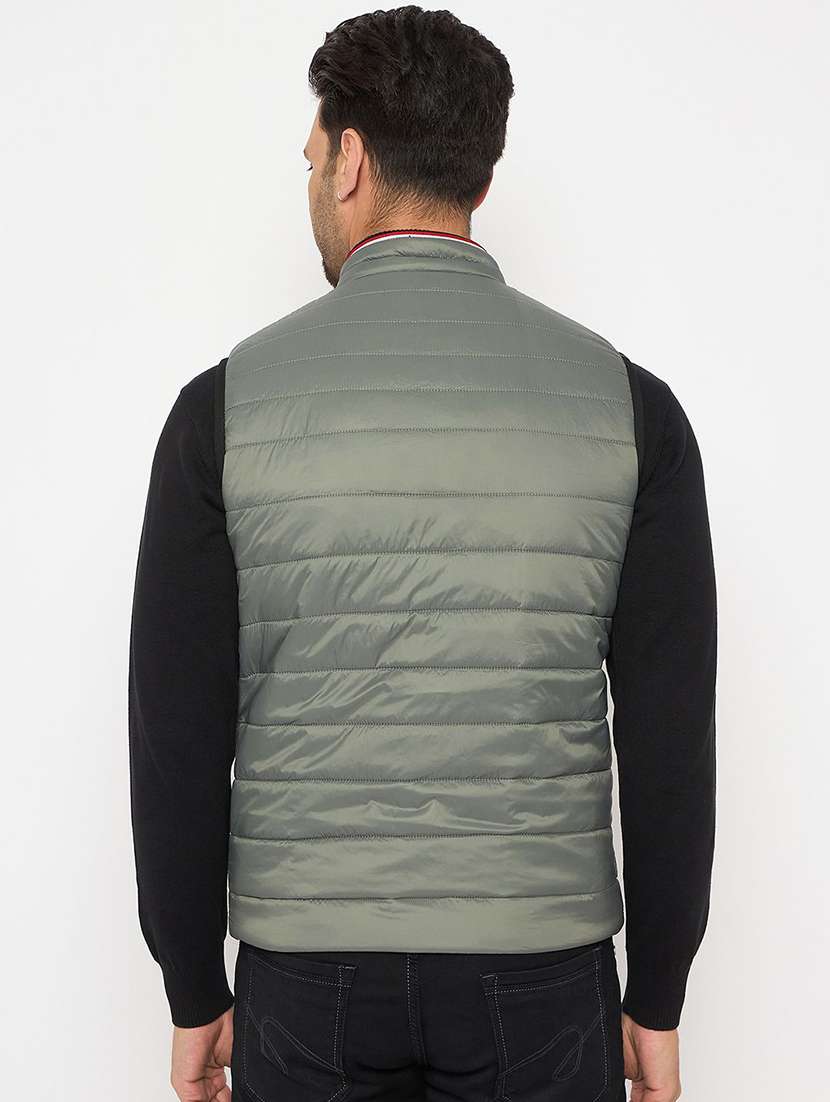 men solid sleeveless puffer jacket - 22230784 -  Standard Image - 2