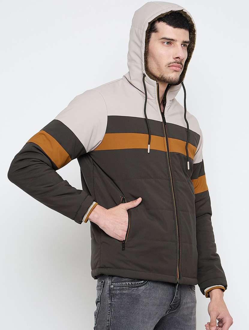 men color block long sleeve bomber jacket - 22230789 -  Standard Image - 2