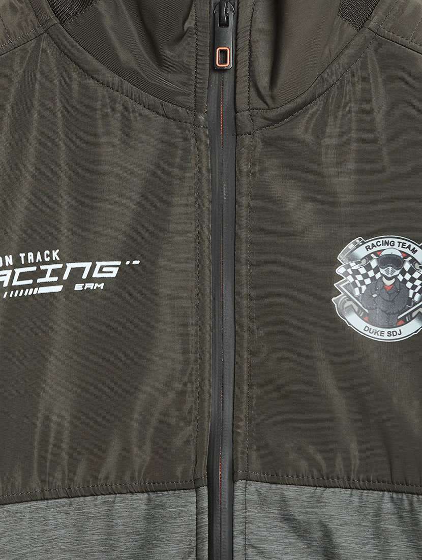 boys color blocked stand collar long sleeve regular jacket - 22230791 -  Standard Image - 2