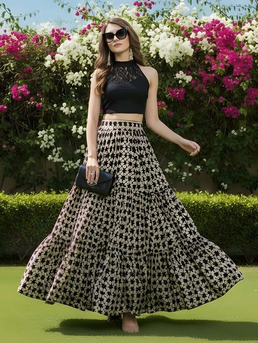 women printed mid rise tiered maxi skirt - 22230797 -  Standard Image - 2