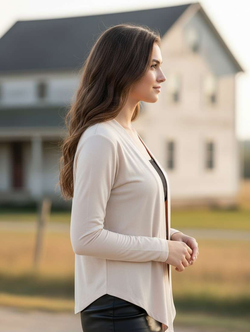 women solid long sleeve regular shrug - 22230808 -  Standard Image - 2