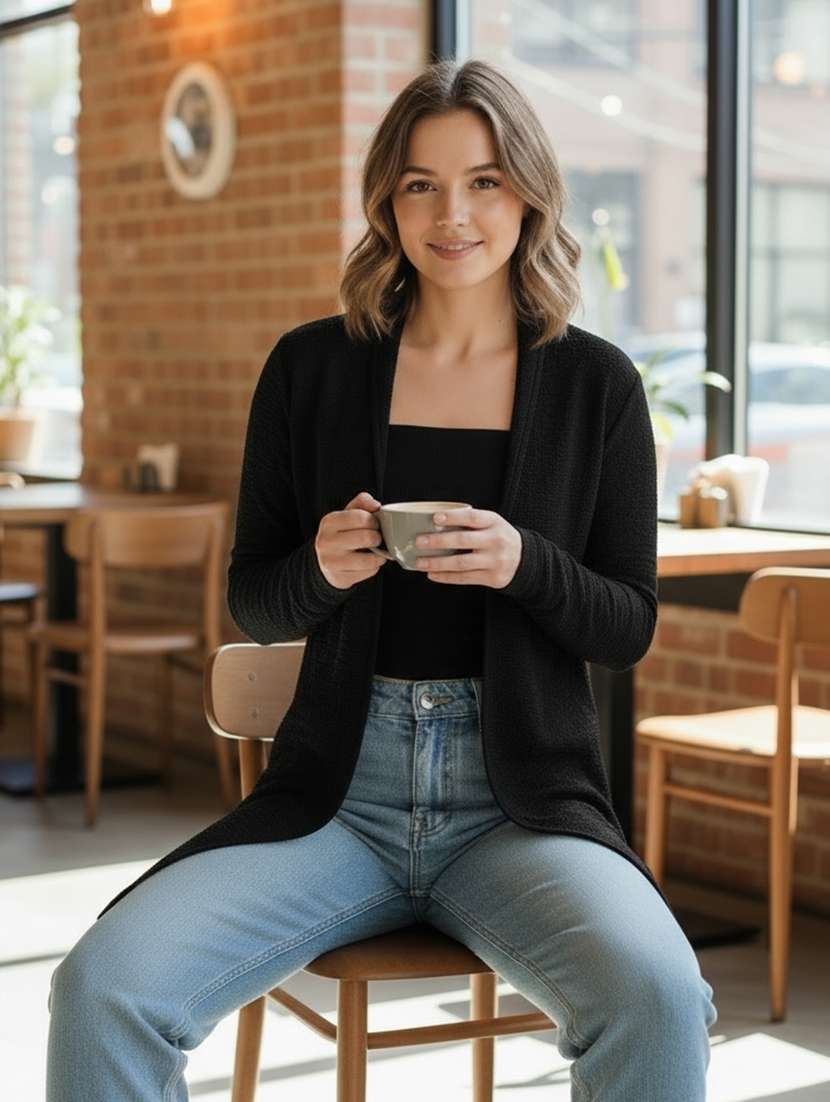 women solid long sleeve regular shrug - 22230818 -  Standard Image - 2