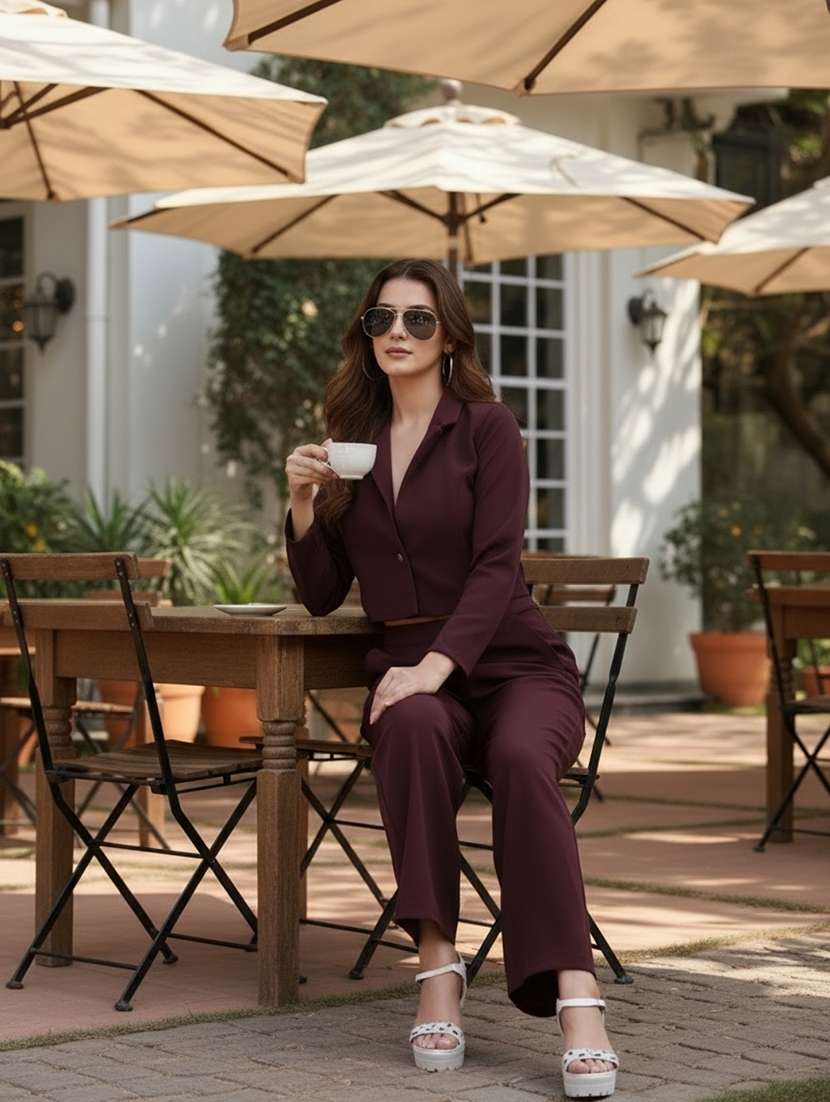 women solid mid rise straight trouser - 22230901 -  Standard Image - 2