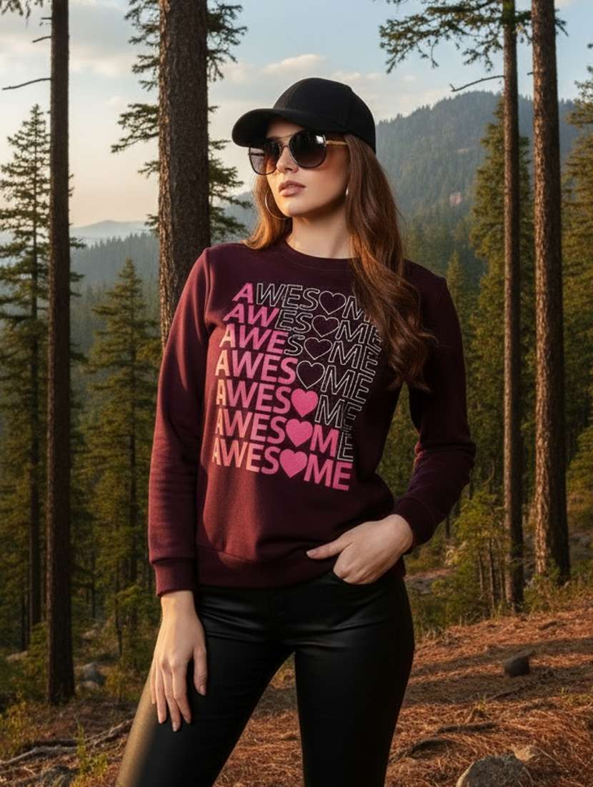 women printed long sleeve sweatshirt