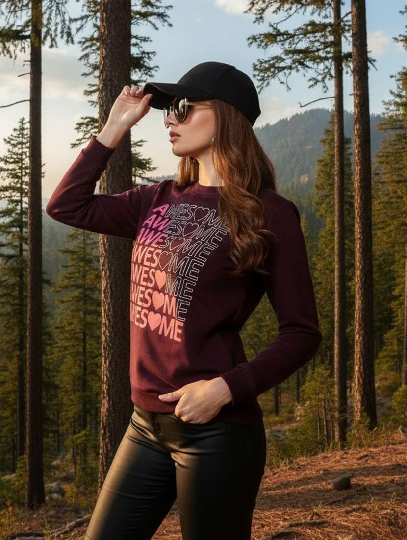 women printed long sleeve sweatshirt - 22230935 -  Standard Image - 2