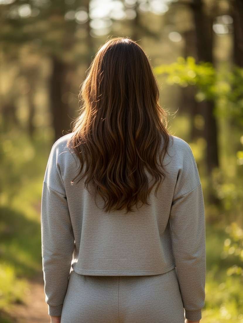 women printed long sleeve crop sweatshirt - 22230941 -  Standard Image - 2