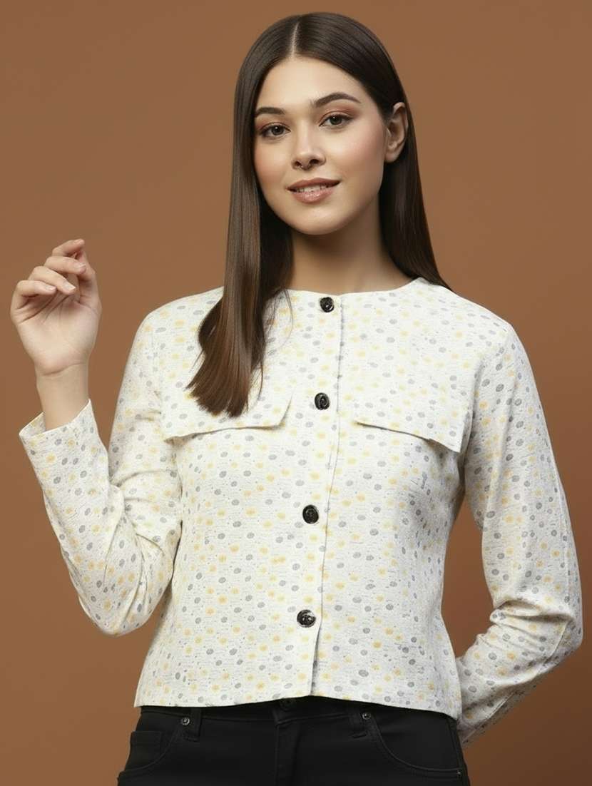 women printed long sleeve summer jacket