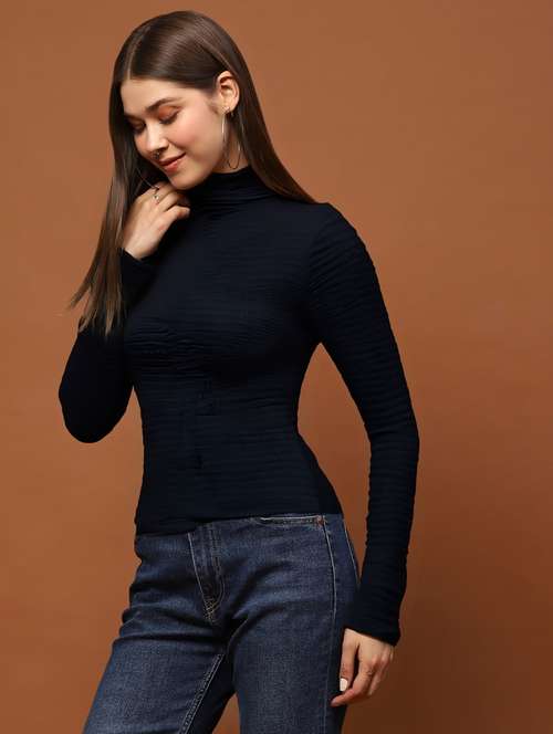 wen solid long sleeve high neck top - 22231106 -  Standard Image - 0
