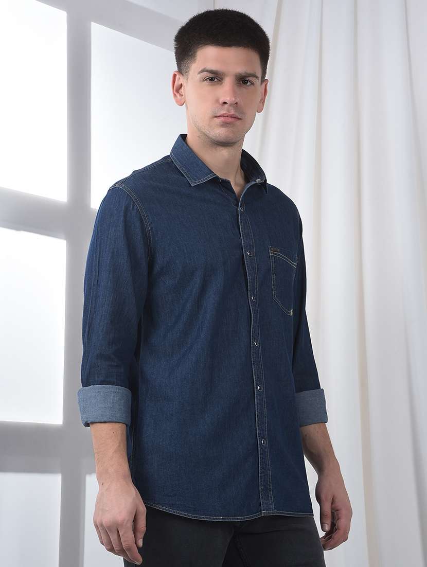 men solid long sleeve regular fit casual shirt - 22231122 -  Standard Image - 2