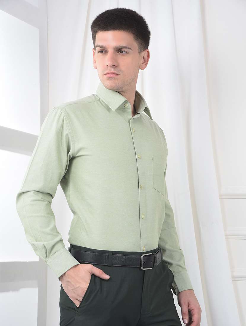 men solid long sleeve slim fit formal shirt - 22231124 -  Standard Image - 2