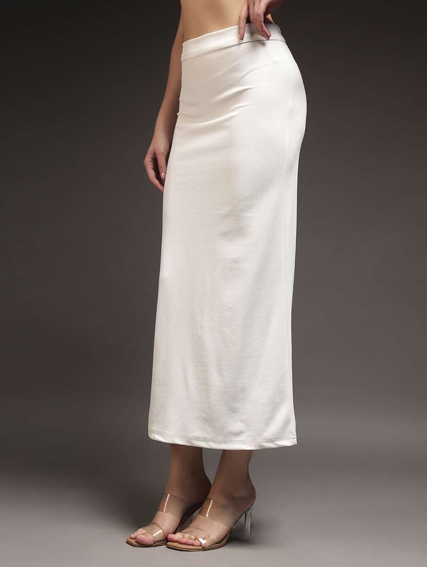 women solid high rise straight skirt - 22231260 -  Standard Image - 2