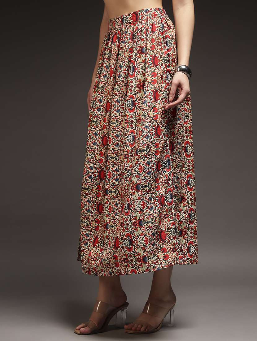 women printed high rise flared skirt - 22231264 -  Standard Image - 2