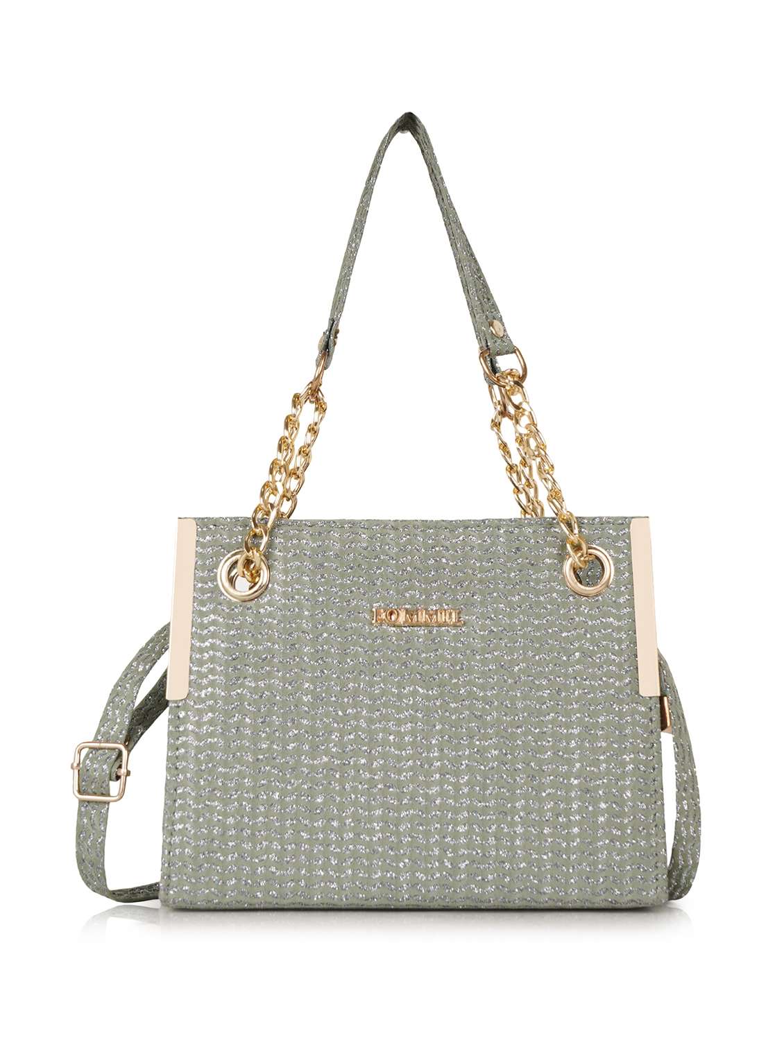 women textured structured leather handbag