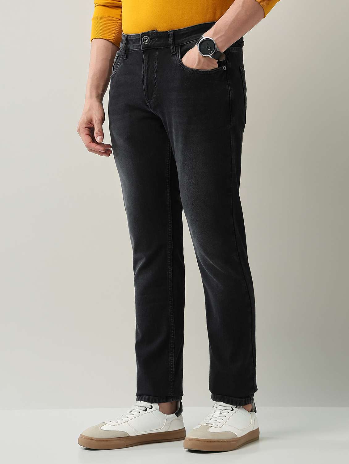 men washed high rise full length jeans - 22231380 -  Standard Image - 2