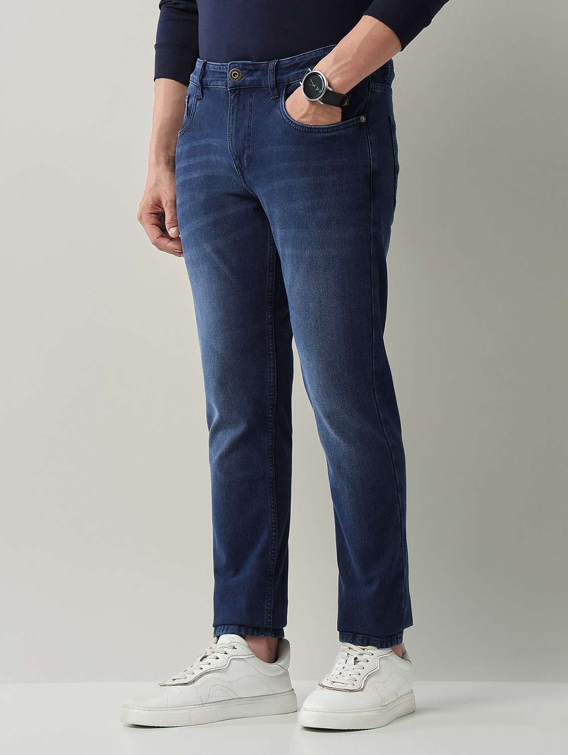 men washed high rise full length jeans - 22231381 -  Standard Image - 2