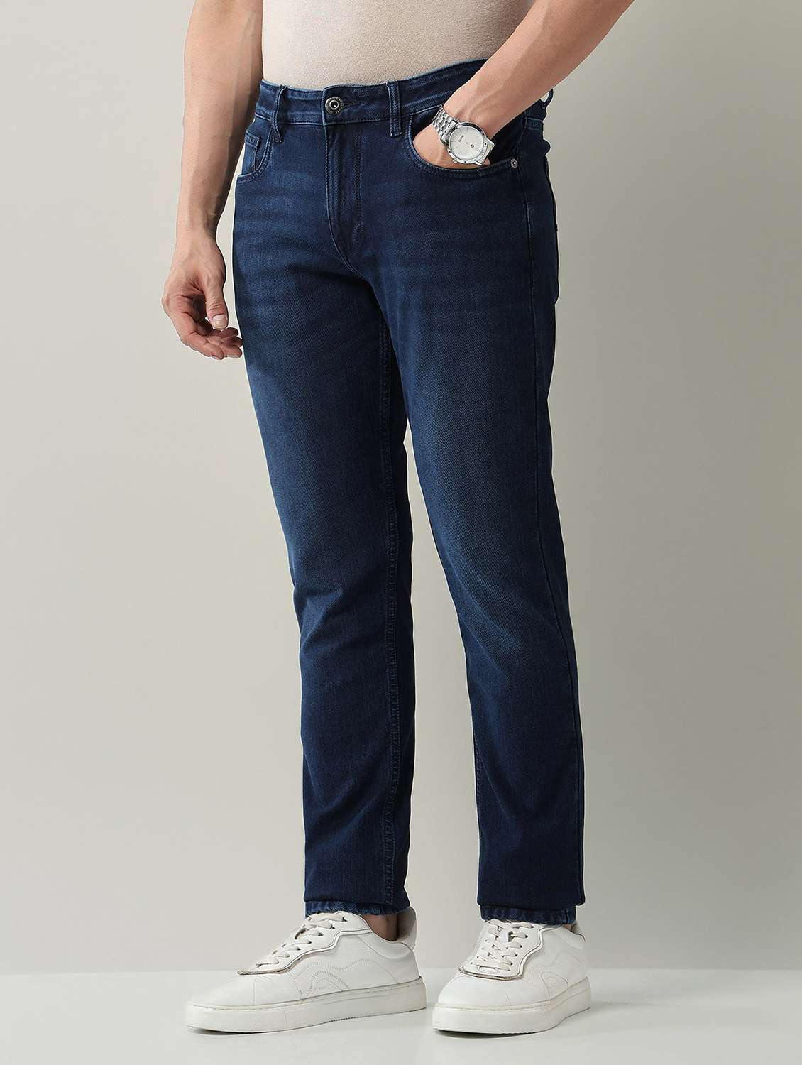 men washed high rise full length jeans - 22231382 -  Standard Image - 2