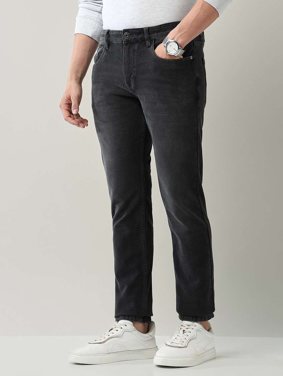 men washed high rise full length jeans - 22231383 -  Standard Image - 2