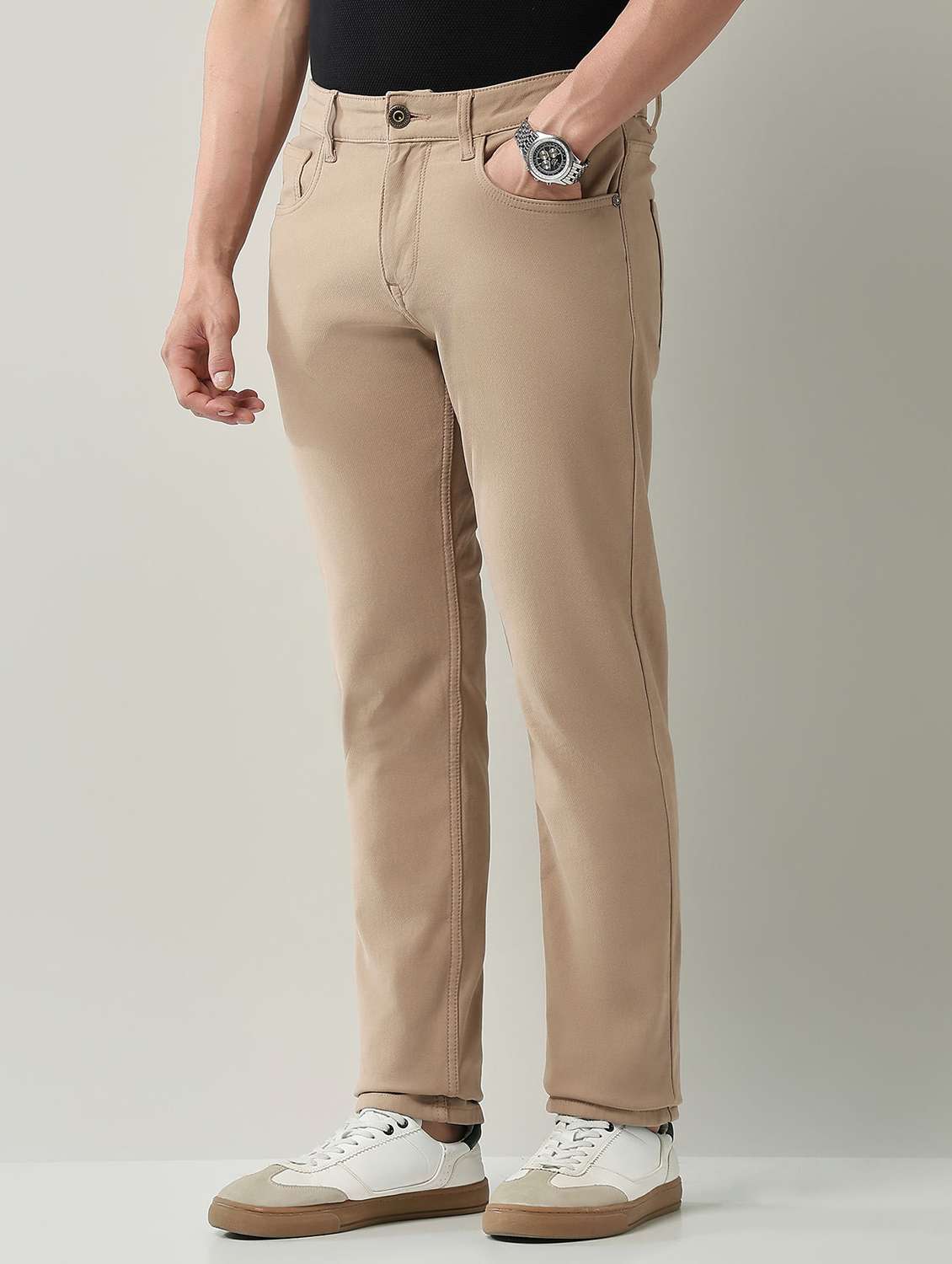 men plain high rise full length jeans - 22231387 -  Standard Image - 2