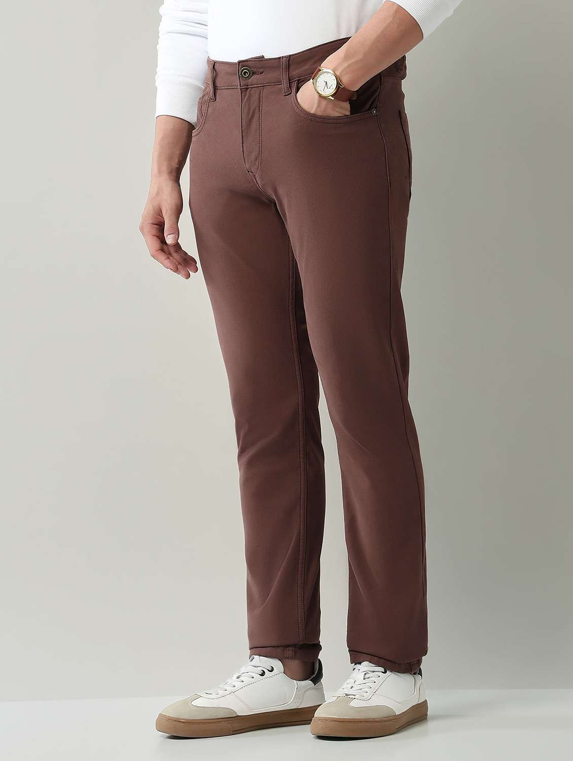 men plain high rise full length jeans - 22231389 -  Standard Image - 2