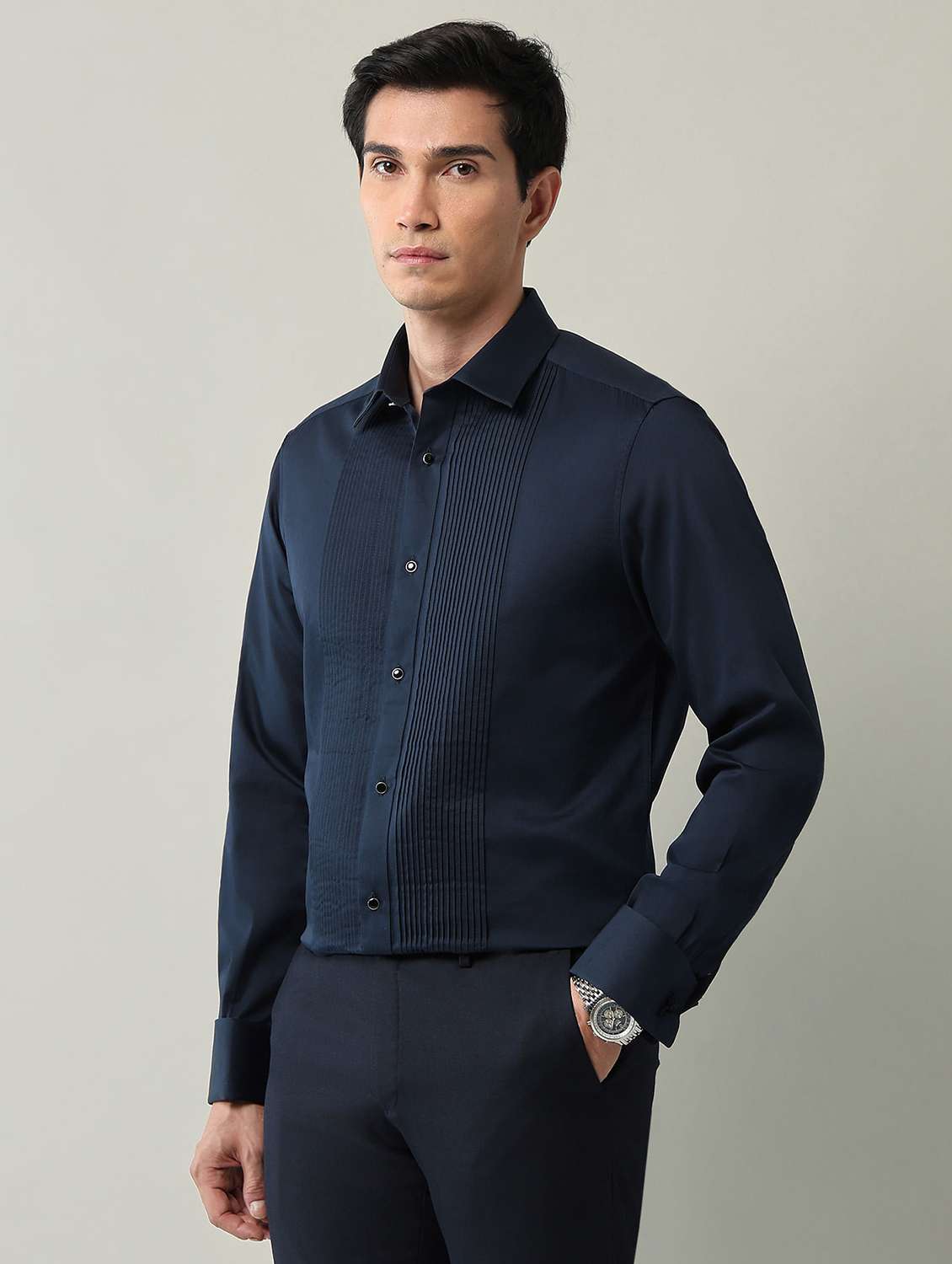 men solid long sleeve regular fit formal shirt - 22231396 -  Standard Image - 2