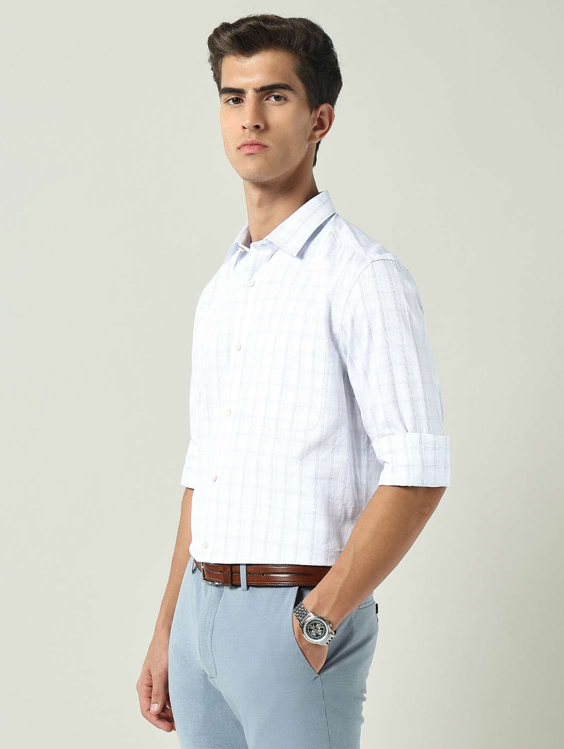 men self design long sleeve regular fit formal shirt - 22231415 -  Standard Image - 2