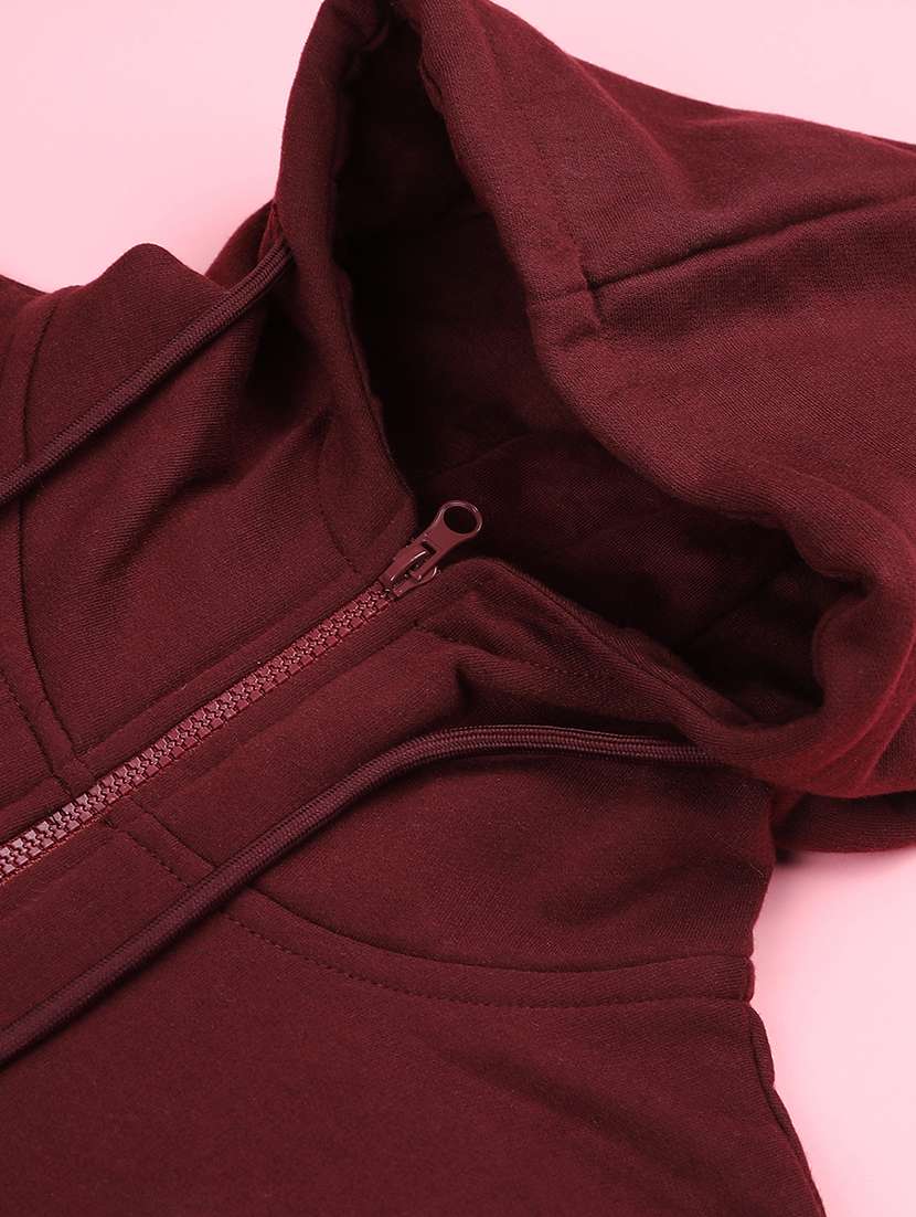 girls solid long sleeve hooded sweatshirt - 22231440 -  Standard Image - 2