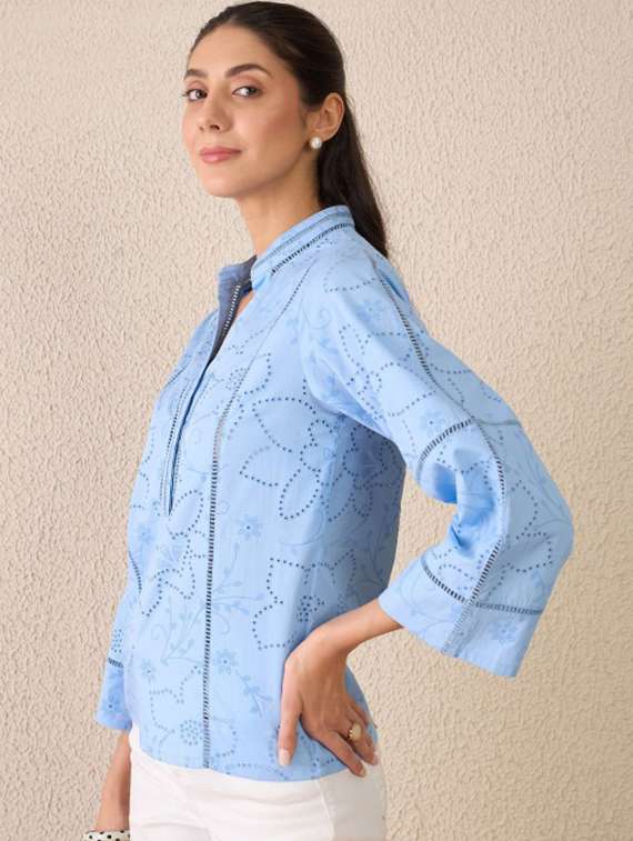 women self designed bell sleeve top - 22231476 -  Standard Image - 2