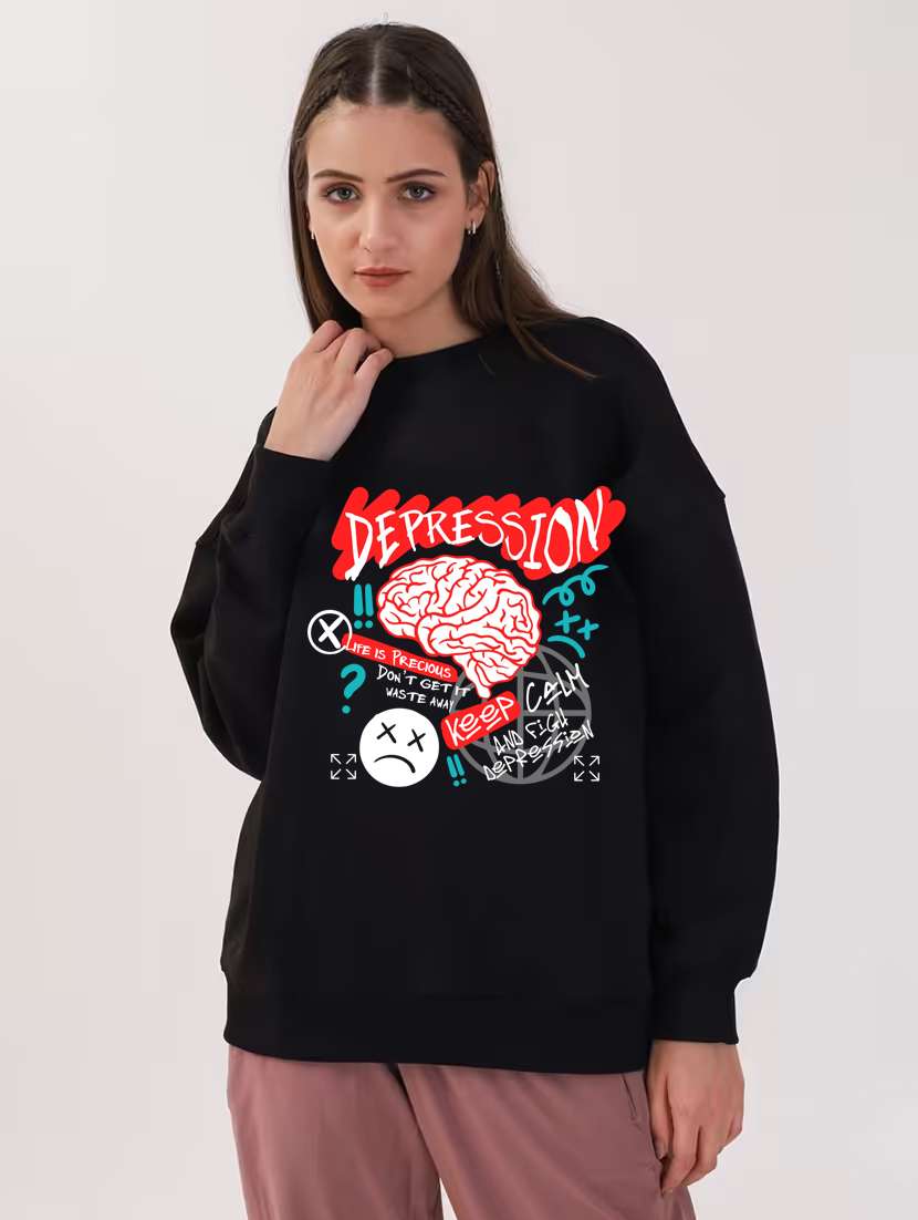 women printed long sleeve sweatshirt