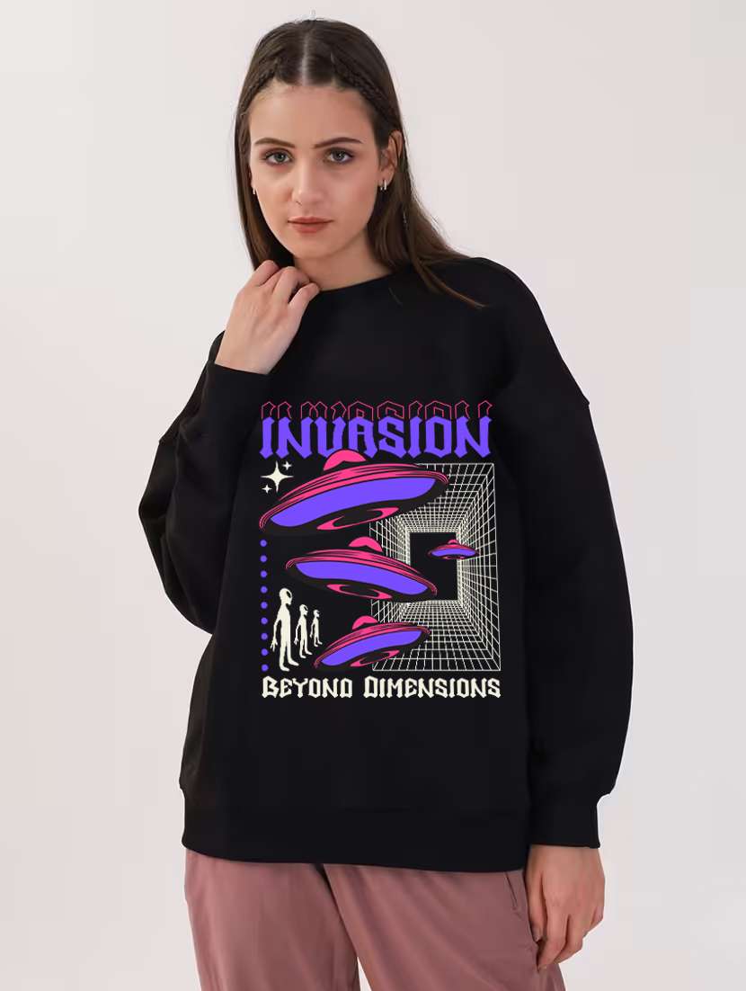 women printed long sleeve sweatshirt