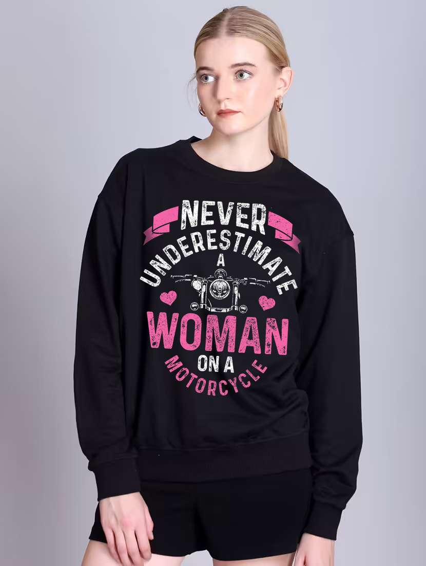 women printed long sleeve oversized sweatshirt