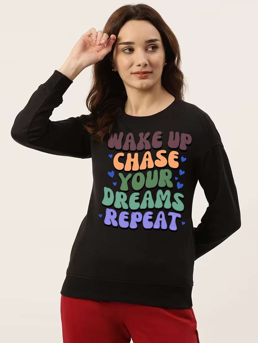 women printed long sleeve sweatshirt