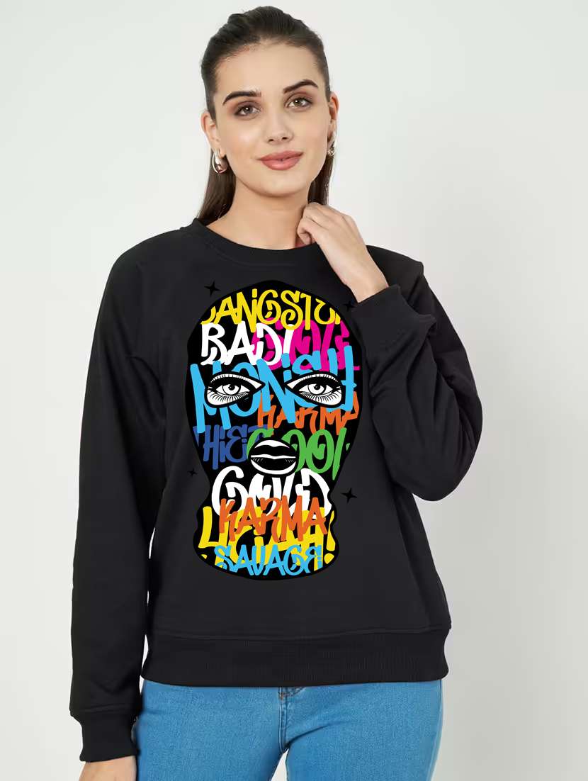 women printed long sleeve sweatshirt