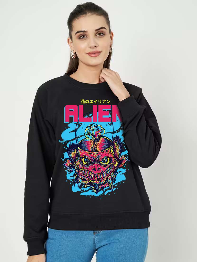 women printed long sleeve sweatshirt