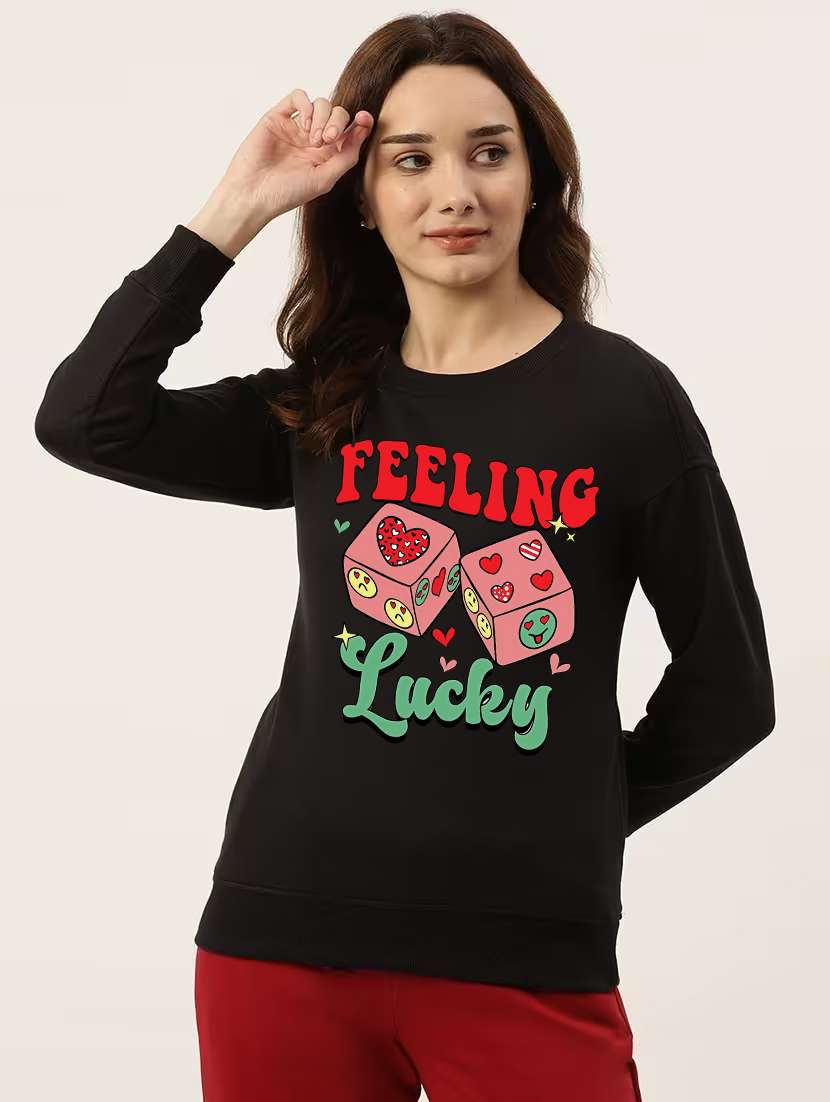 women printed long sleeve sweatshirt